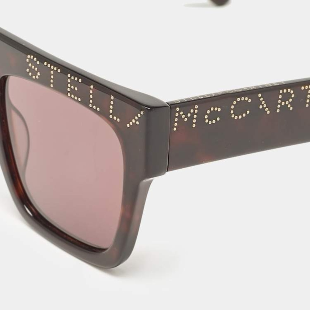 Stella McCartney Havana Square Sunglasses with Logo - Picture 3 of 9
